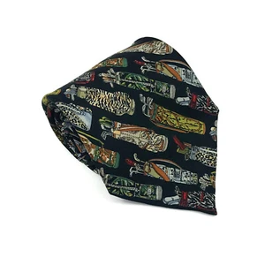 Vintage 1998 Nicole Miller NY Golf Bags Pop Culture Print Men's Silk Neck Tie - Picture 1 of 5