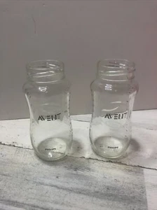 Avent Glass Baby Bottles Lot Of 2 8oz No Tops - Picture 1 of 5