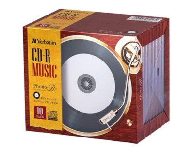 X10 Verbatim JAPAN Blank Music CDR Discs 80min 24x CD-R AR80FHP10V6 - Image 1 of 2