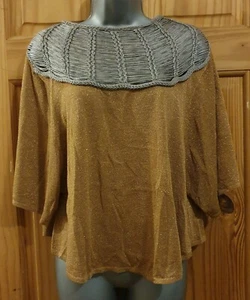 Schönes goldenes Häkeltop, nie getragen, Gr. S/M (N) - Bild 1 von 5