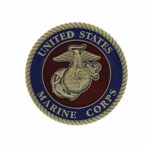 U.S. Marine Corp Adhesive Metal Medallion - 1-3/4" - USMC Emblem Decal - Picture 1 of 1