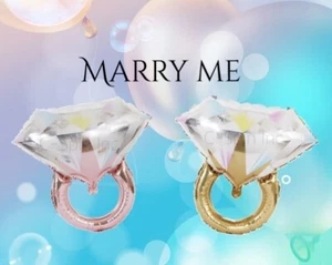 Large Diamond Ring Foil Balloons Wedding Bridal Shower Marry Me Engagement Party - Picture 1 of 6
