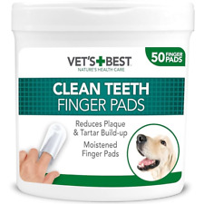 Vet's Best Dental Care Finger Wipes | Reduces Plaque & 50 Count (Pack of 1) UK