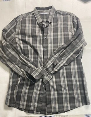 John Henry XL Black and Gray Check Dress Shirt Long Sleeve Button Up - Image 1 of 4