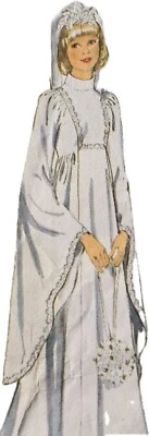 1970s Wizard Sleeve Empire Square Neck Wedding Dress Sewing Pattern Style 1204 - Image 1 of 3