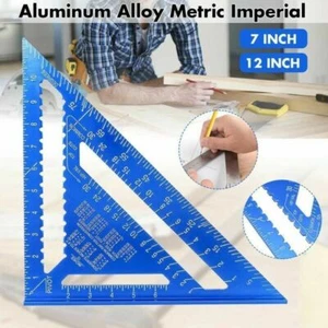 7'' 12'' Triangle Ruler Aluminum Alloy Angle Protractor Speed Metric / Imperial - Picture 1 of 16