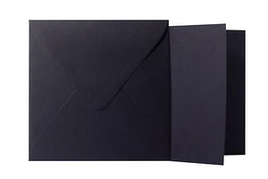 25x Briefumschläge + Klappkarten quadratisch Schwarz (11x11 cm / 10,5x10,5 cm) - Bild 1 von 1