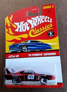 Hot Wheels '70 Plymouth Superbird Red Classics Series 3 #25/30 2007 cromo 5-SP - Imagen 1 de 18