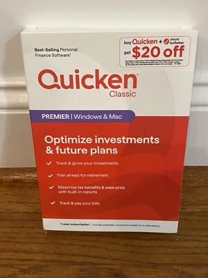Quicken Classic Premier - 1 Year Subscription (Windows/Mac) [Key Card] Software - Image 1 of 2