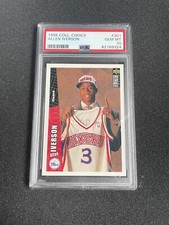 1996-97 UD Collector's Choice #301 Allen Iverson 76ers RC Rookie HOF PSA 10