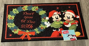 Disney’s￼ Mickey Mouse Do Not Open Until Christmas Fall Accent Rug 20"x 32" New - Picture 1 of 12
