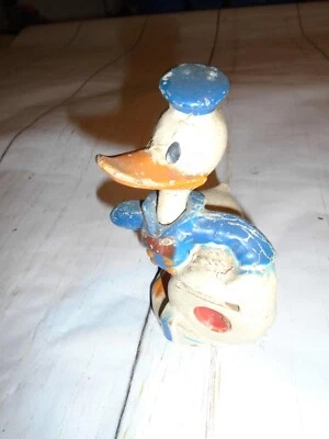 RARE Original Antique Vintage 1938 DISNEY Composition DONALD DUCK Nodder Bank - Image 1 of 4