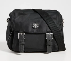 Tory Burch Virginia Nylon Small Messenger Crossbody ~NWT~ Black - Picture 1 of 6
