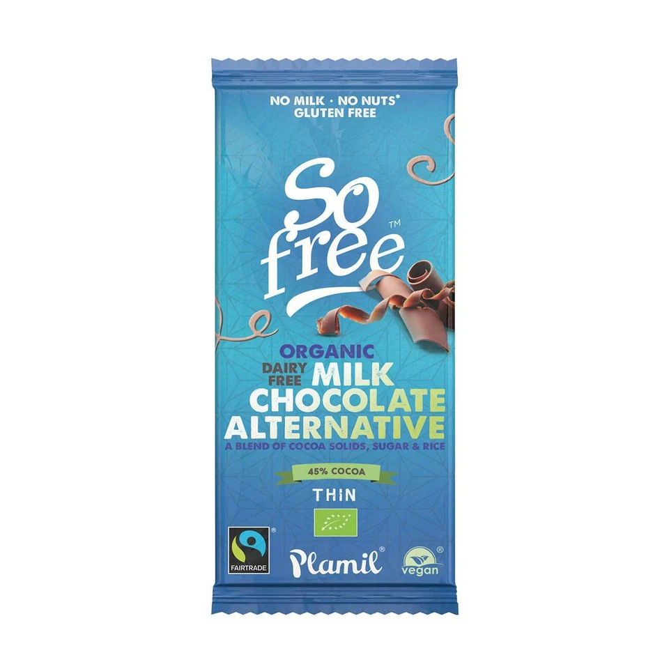 💚 Plamil Organic Vegan Smooth  So Free Thin Chocolate Bar 80g - Image 1 of 1