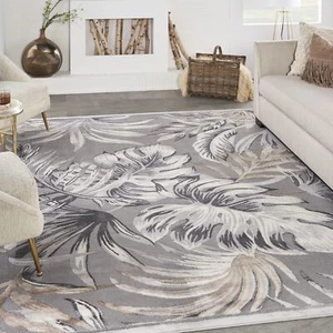 Nourison Pompeii Tropical Grey 7'10" x 9'10" Area -rug, Easy -cleaning, Non - Picture 1 of 8