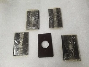 Gemischte braune Wandplatte Lot 4 Einzelschalter versilbert 1 220 Recp Platte - Bild 1 von 3