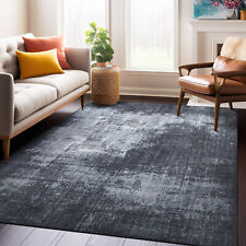 Rugshop Grey Carpet Contemporary Distressed Abstract Machine Washable Area Rug