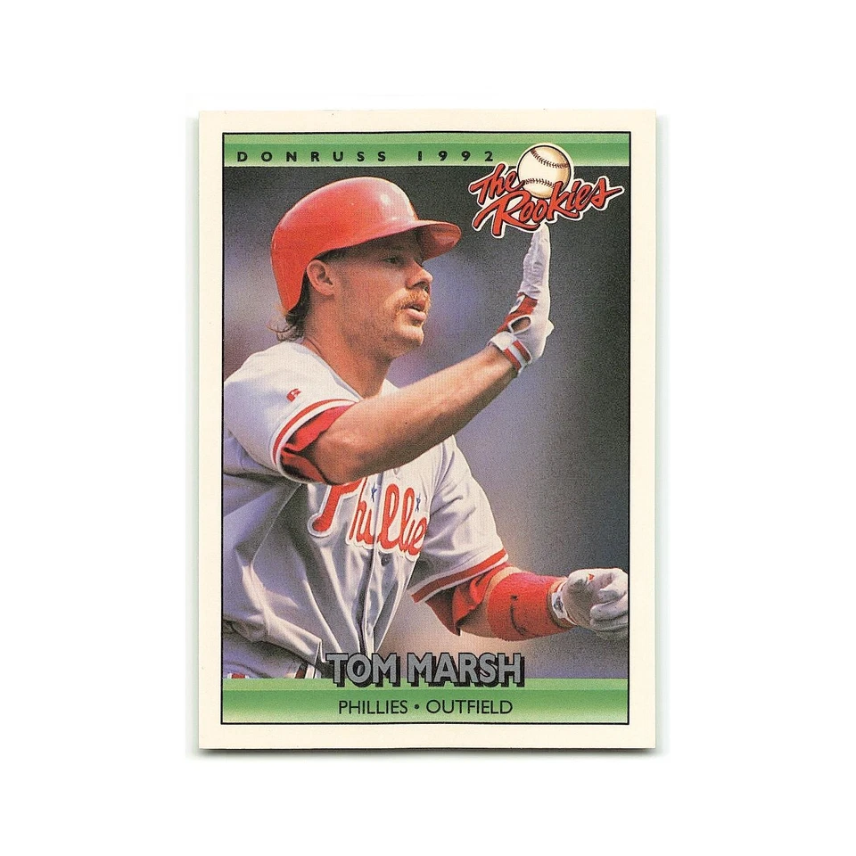 Tom Marsh Rookie 1992 Donruss The Rookies #66 Philadelphia Phillies NM - Image 1 of 3