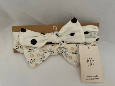 NWT Baby Gap Organic Cotton Headbands W Bows Pack of 2 Polka Dots & Wildflowers - Image 1 of 4