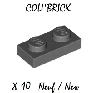 Lego 3023 - 10x Platte / Plate 1x2 - grau / Dark Bluish Gray Grey - NEU - Bild 1 von 1
