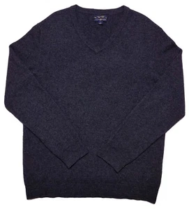 CLUB ROOM Men's 100% Cashmere V-Neck Sweater Shirt Gray Large L - Picture 1 of 10