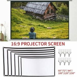 Portable 60-150'' Foldable Projector Screen 16:9 HD Outdoor Home Cinema Theater - Picture 1 of 12