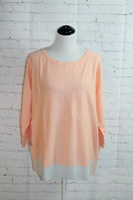 NUEVO CON ETIQUETAS ~ Lilly Pulitzer - Suéter Dayna Coolmax - Flamenco Melocotón - Talla XL PRECIO DE VENTA SUGERIDO POR EL FABRICANTE $128 Foto 1 de 4