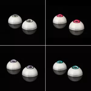 4 paia 33 mm occhi acrilici realistici semi rotondi semi-rotondi bambole occhi ricambio oggetti di scena artigianale - Foto 1 di 15