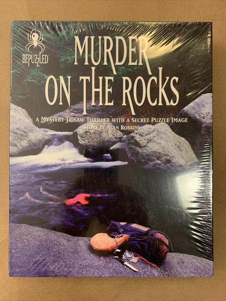 Murder on The Rocks Alan Robbins Mystery Story Puzzle 1994 Bepuzzled 1000 PC