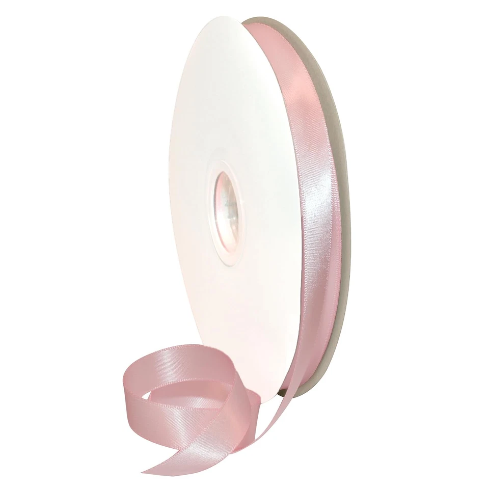 Recycled Polyester RPET Double FACE Satin Ribbon 5/8 inch x 100 yds Light Pink - Image 1 of 1
