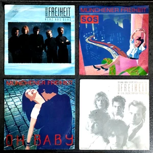 MÜNCHENER FREIHEIT - 4 x Single 7" - SOS - Herz aus Glas - Oh Baby - So lang . . - Imagen 1 de 2