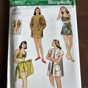 Simplicity Pattern S8932 Misses Bikini Top, Shorts, Wrap Skirt,Lined Coat Sz4-12 - Picture 1 of 3