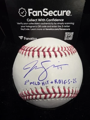 Royals Jac Caglianone Firmado Automático MLB Béisbol 1er Hit RBI 5-25 LE/50 Foto 1 de 4