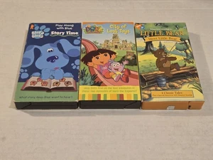 Lot of 3 Blue's Clues. Dora The Explorer, And Little Bear VHS Video Nick Jr  - Picture 1 of 2