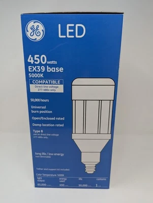 GE Lighting LED Bulb, 450Watts, Type B 277- 480V, EX39 Base 5000k - NEW - Image 1 of 3