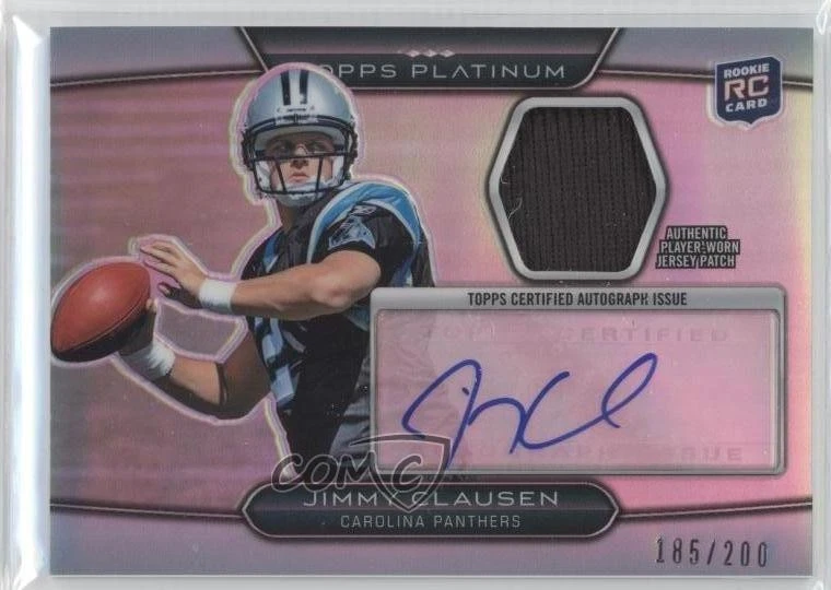 2010 Topps Platinum Refractor /200 Jimmy Clausen RPA Rookie Patch Auto RC - Image 1 of 2