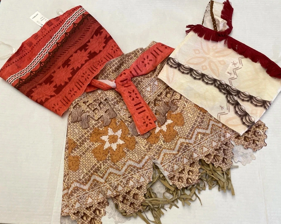 Disney Moana девочек размер 4-6 костюм принцесса полинезийский 3 изделия комплект Disney World - Изображение 1 из 4