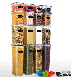 16 PCS Cereal Containers Storage Set, BPA Free Airtight Food Storage Container - Picture 1 of 6