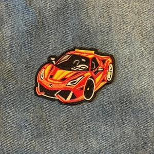 3.5 Inch Patch Iron, Sport Car, Embroidery - Picture 1 of 3