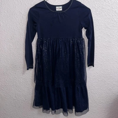 Hanna Differson Azul Marino Tul Giro Nivel Vestido Dorado Lunares Manga Larga 8 Foto 1 de 2