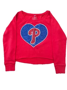 Girls Phillies Crop Sweatshirt Size 8. Genuine Merchandise By 5th & Ocean - Picture 1 of 3