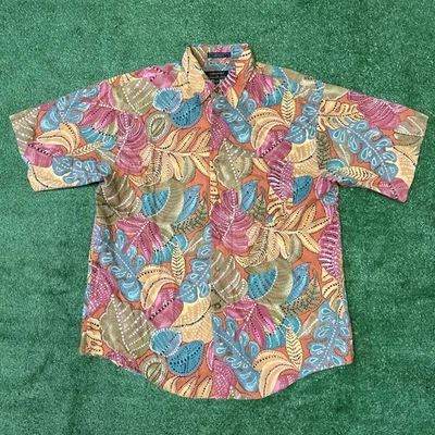 Camisa De Colección Colores Alexander Julian Abotonada Para Hombre Grande Floral Rayón Años 90 Foto 1 de 4
