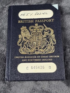 Vintage British Passport UK Great Britain 1980s Blue Travel Document Visa Stamps - Picture 1 of 7