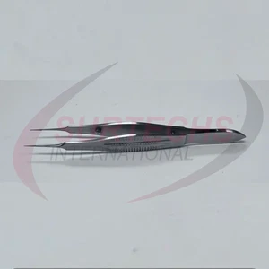 Castroviejo Nähzange abgewinkelt, 1x2 Zähne, mit Bindeplattform 0,5 mm - Bild 1 von 3