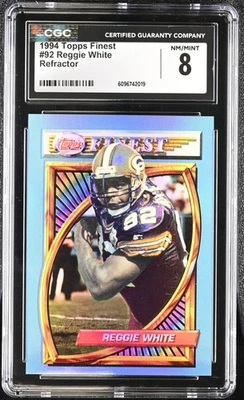 1994 Finest Refractor #92 Reggie White CGC 8 - Image 1 of 2