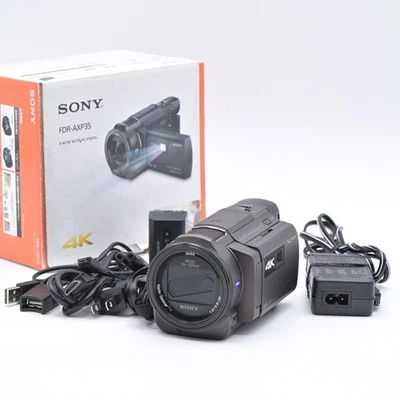 Sony Fdr-Axp35 4K Video Camera Handycam 20.6 Black All Function Tested Set - Image 1 of 4