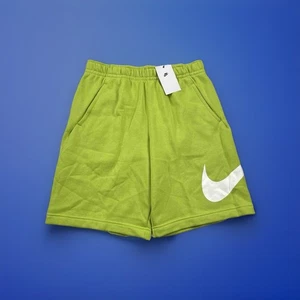 Nike Sportswear Club Mens Graphic Fleece Sweat Shorts Green New - Picture 1 of 3