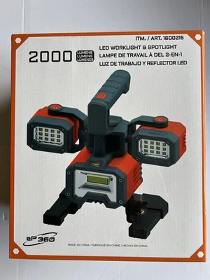 SEALED LED Worklight & Spotlight Rechargeable 2000 Lumens ePower360 by Sirius - Image 1 of 4