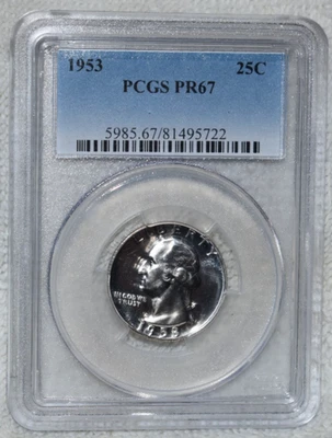 1953 Washington Quarter Proof   PCGS PR67  -  25c - Image 1 of 4