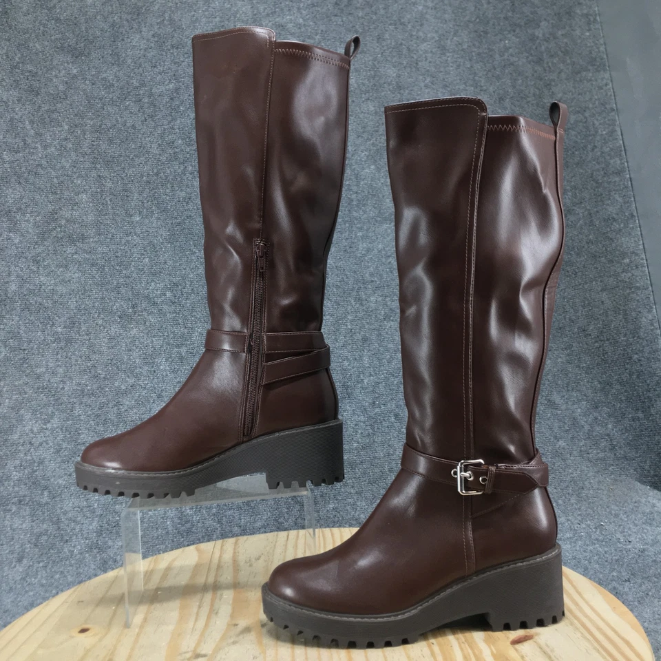 Botas DV Dolce Vita para mujer 9 marrón mariana altas hasta la rodilla imitación cuero cremallera lateral Foto 1 de 4